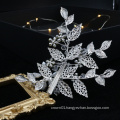 New Arrival  Sliver Leaf Bridal Headpiece Crystal Jewelry Wedding Hair Clip Hair Accessories